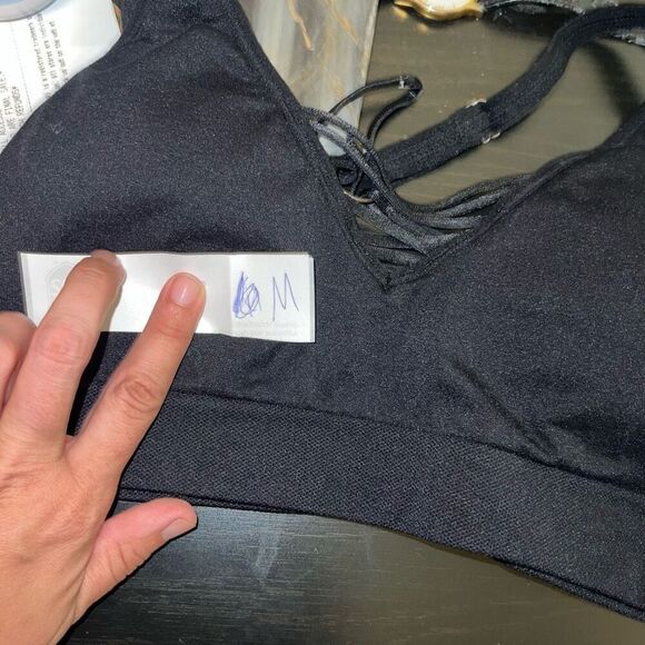 Strappy sports bra black corset style size M - Picture 7 of 7